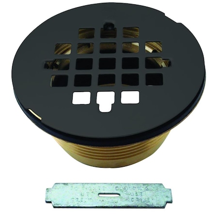 Westbrass Brass Body Compression Shower Drain W/ Grid in Powdercoated Flat Black D206B-62